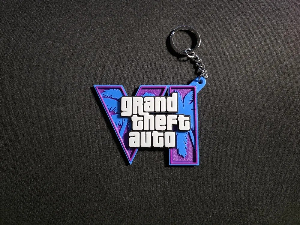 GTA VI Vice City Palms Multicolor 3D Keychain & Desk Emblem